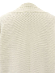 Logo Embroidered Long Sleeve Knit Sweater in Ivory