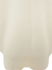 Logo Embroidered Long Sleeve Knit Sweater in Ivory