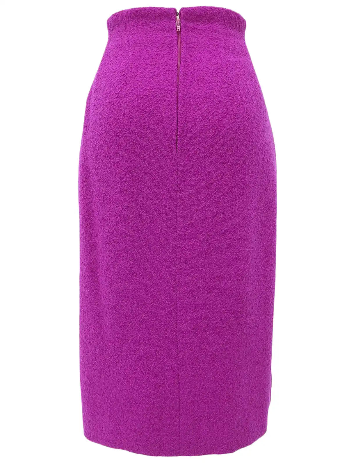 Wool Macadam Button Set-Up in Dahlia Purple