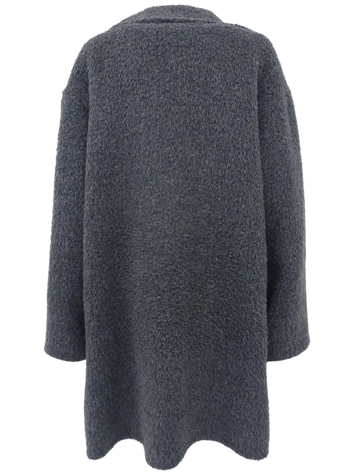 Grey wool logo button long coat