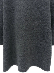 Grey wool logo button long coat