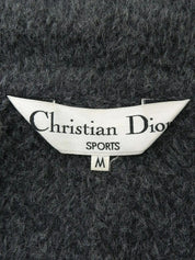 Grey wool logo button long coat