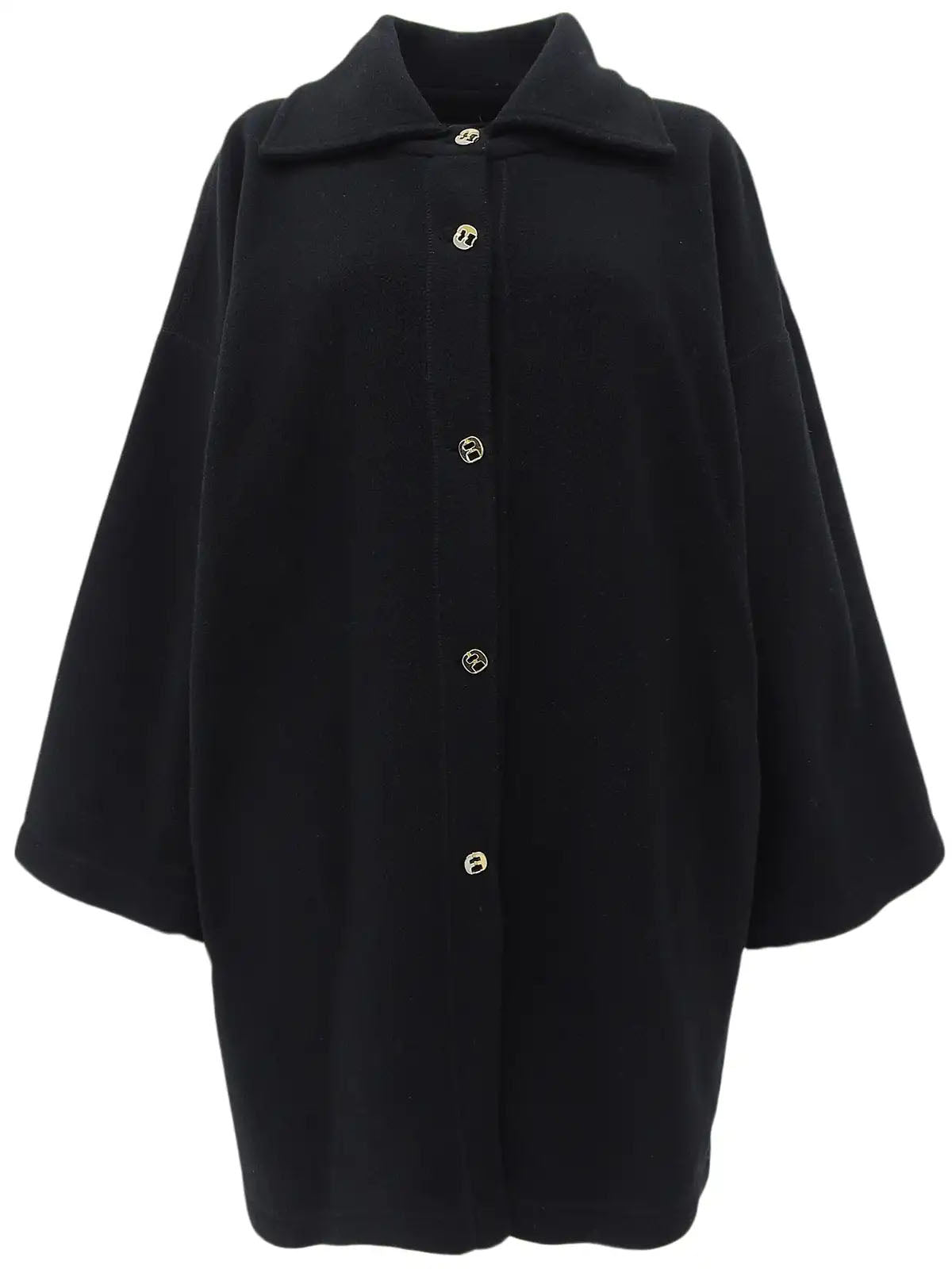 Design Button Coat Black