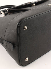 ロゴプレートハンドバッグ ブラック