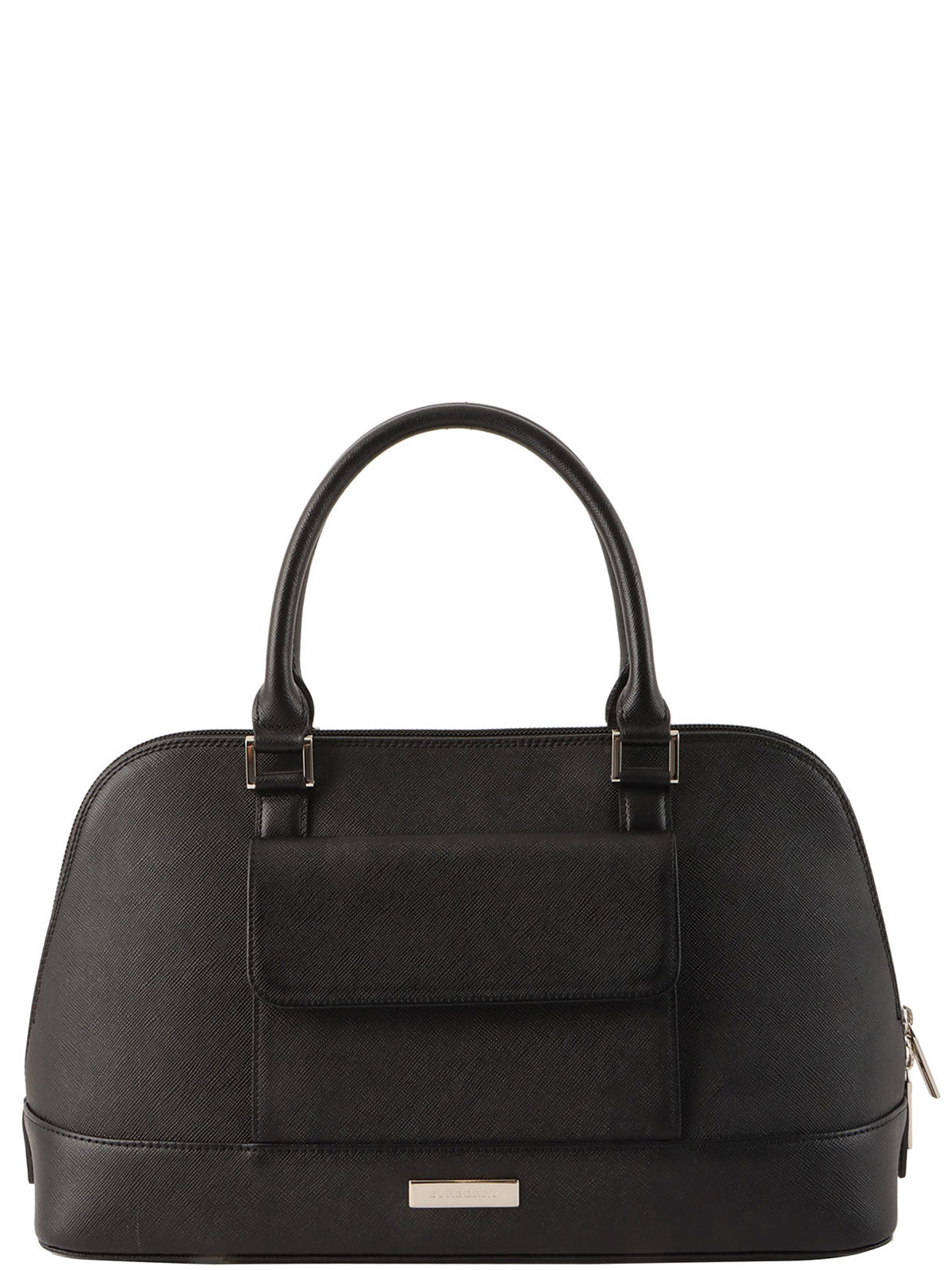 ロゴプレートハンドバッグ ブラック