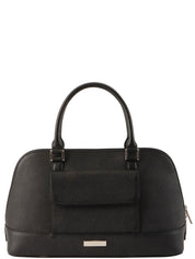 ロゴプレートハンドバッグ ブラック