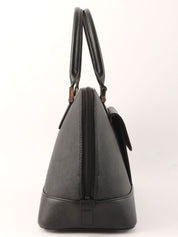 ロゴプレートハンドバッグ ブラック