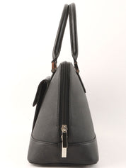 ロゴプレートハンドバッグ ブラック