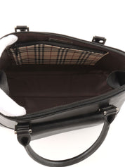 ロゴプレートハンドバッグ ブラック