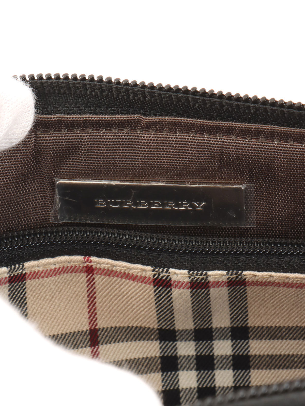 ロゴプレートハンドバッグ ブラック