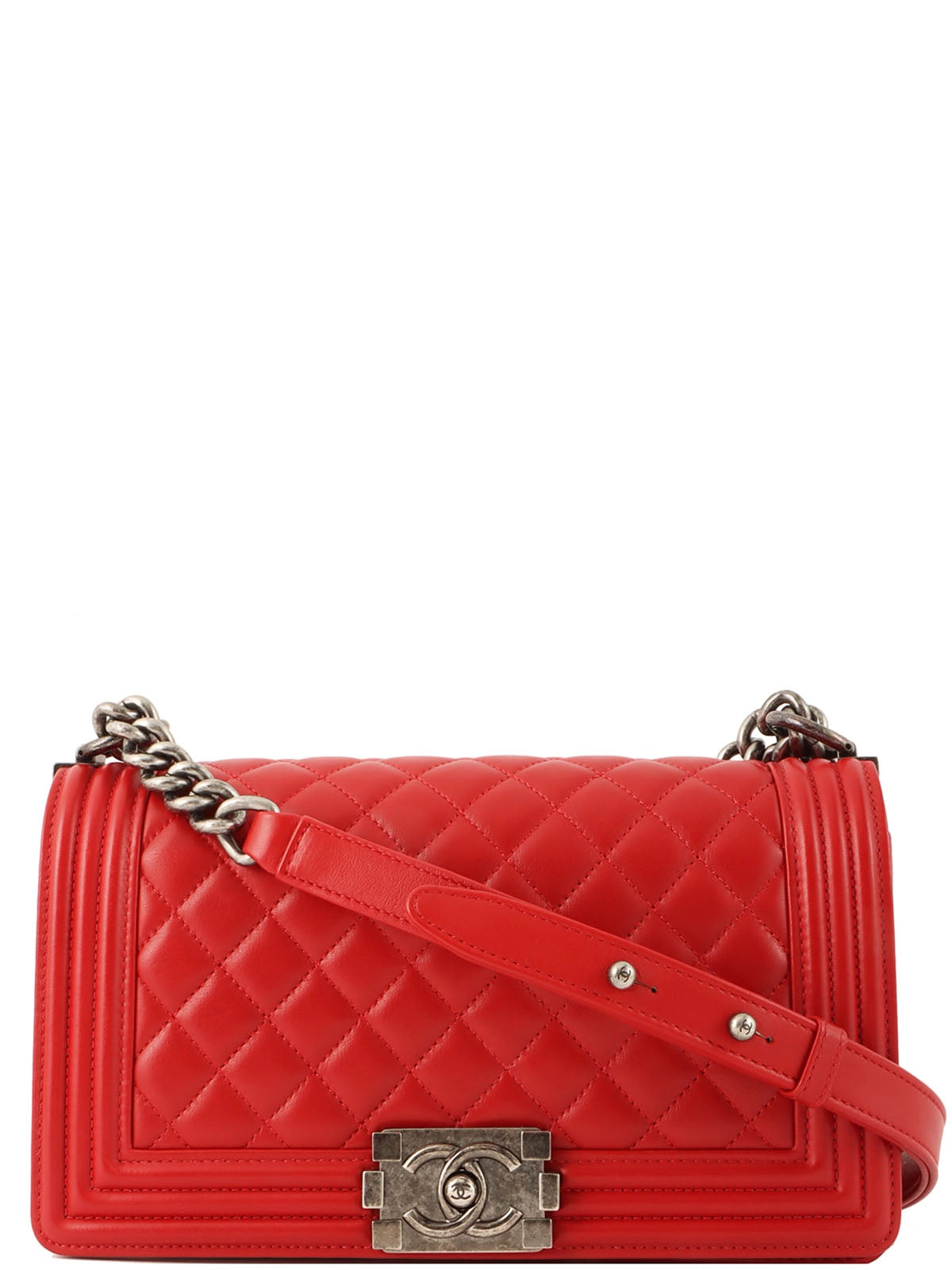 2014 Boy Chanel Chain Shoulder Bag in Red