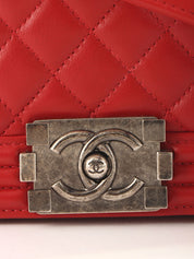2014 Boy Chanel Chain Shoulder Bag in Red