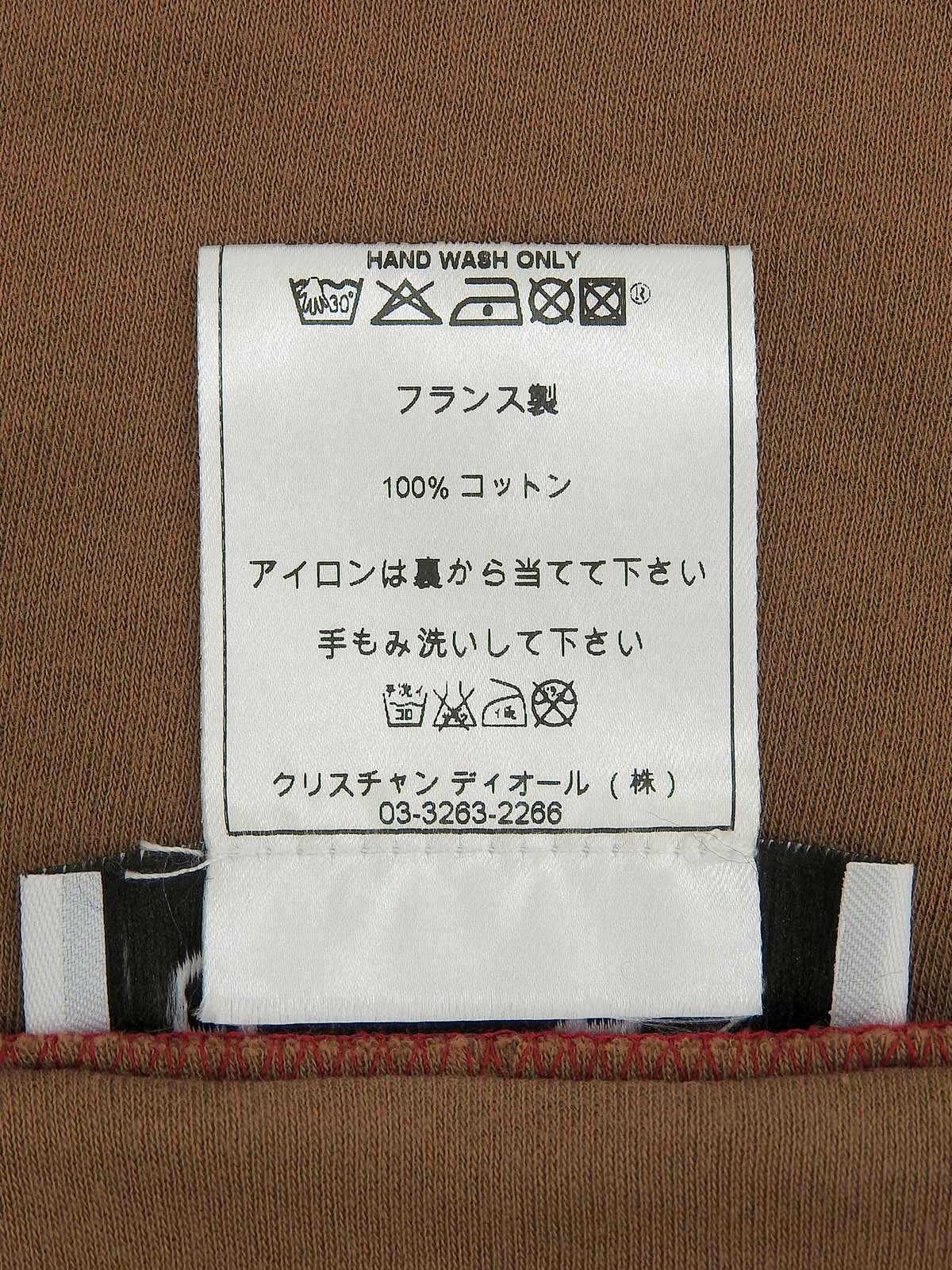 ラスタラインストーンロゴプリントハーフスリーブトップス ブラウン/マルチ