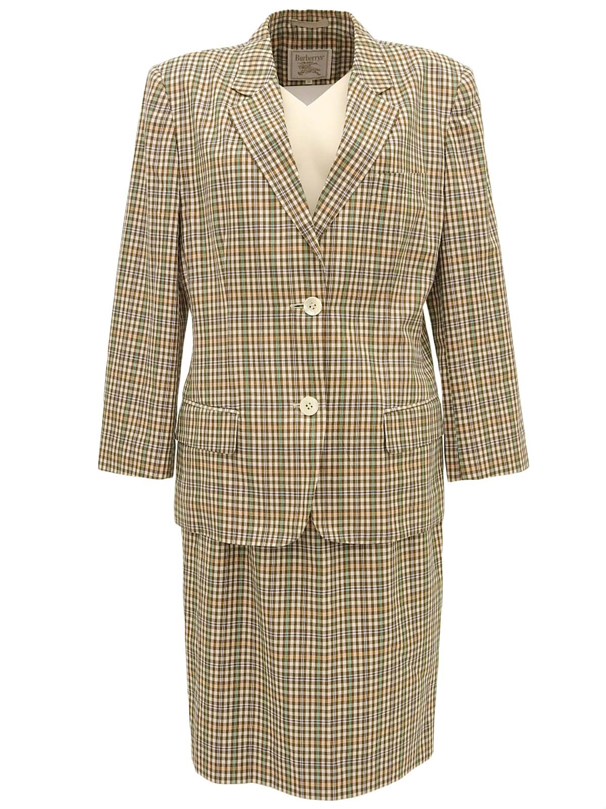 Cotton Check Pattern Set in Brown/Green