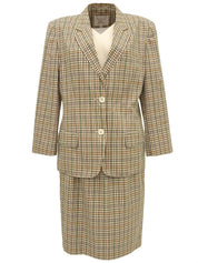 Cotton Check Pattern Set in Brown/Green
