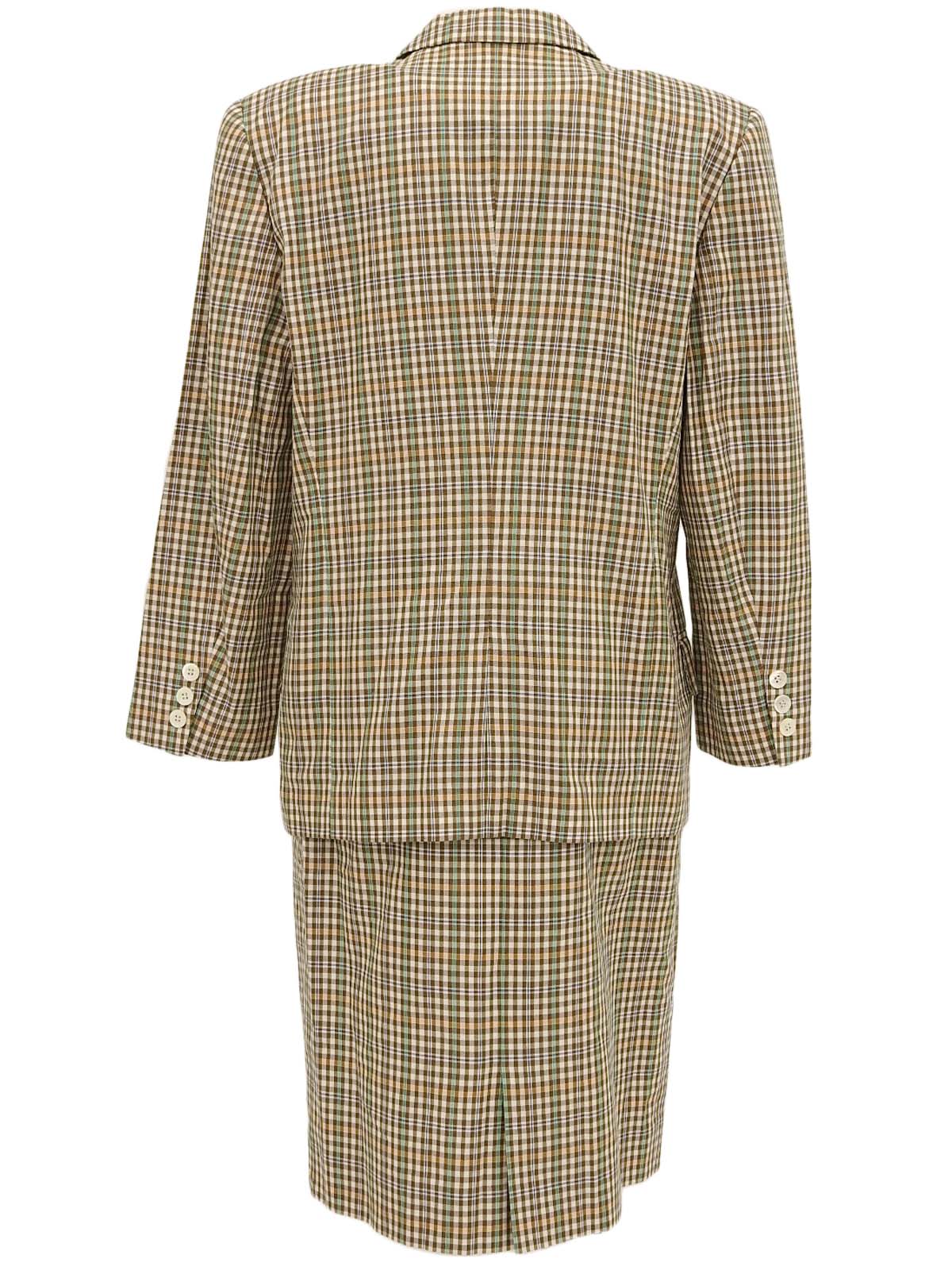 Cotton Check Pattern Set in Brown/Green