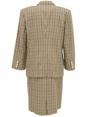 Cotton Check Pattern Set in Brown/Green