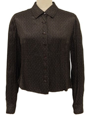 Paisley pattern shirt in dark brown/navy