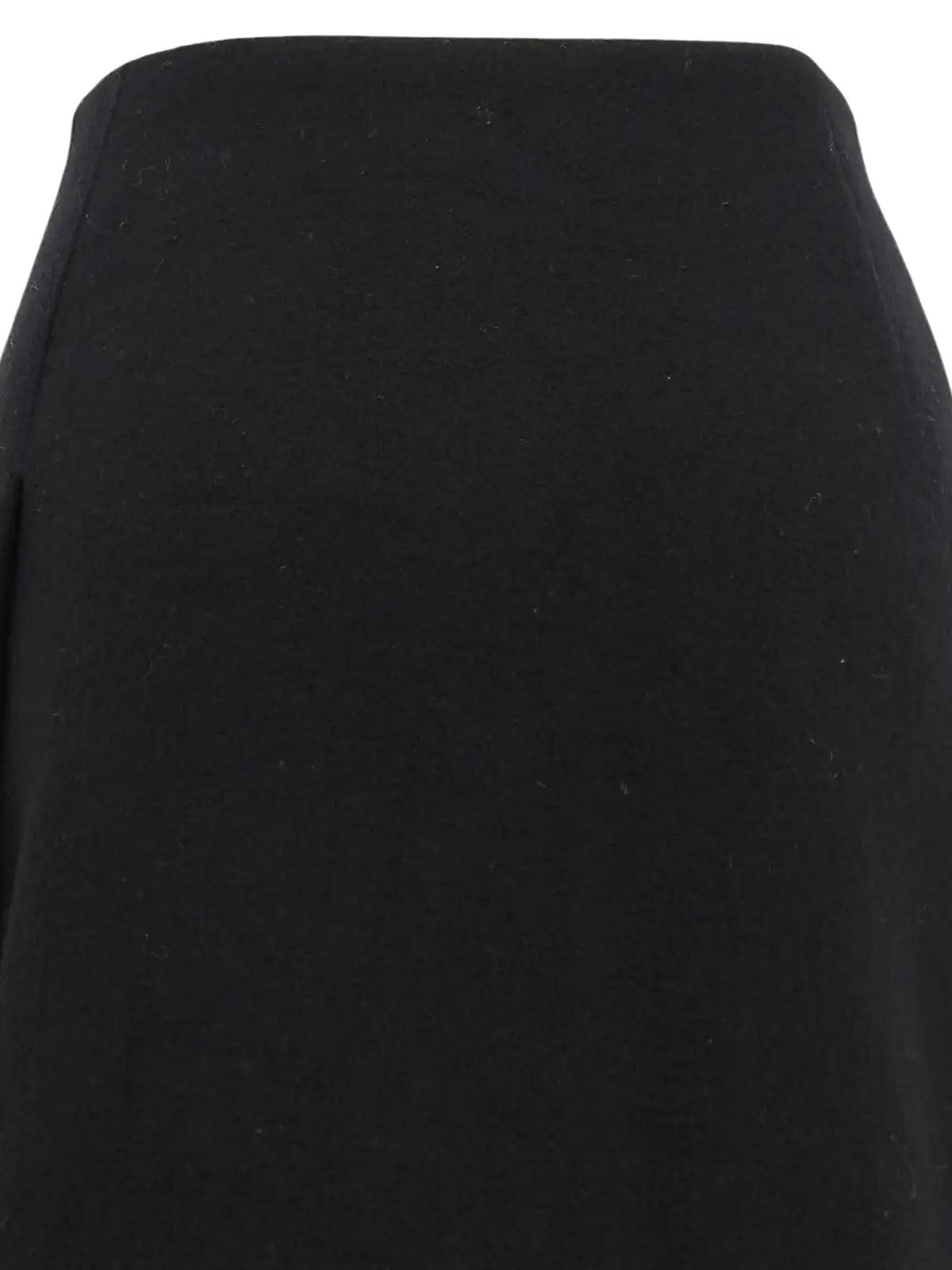 Wool Logo Embroidered Toggle Button Mini Skirt in Black