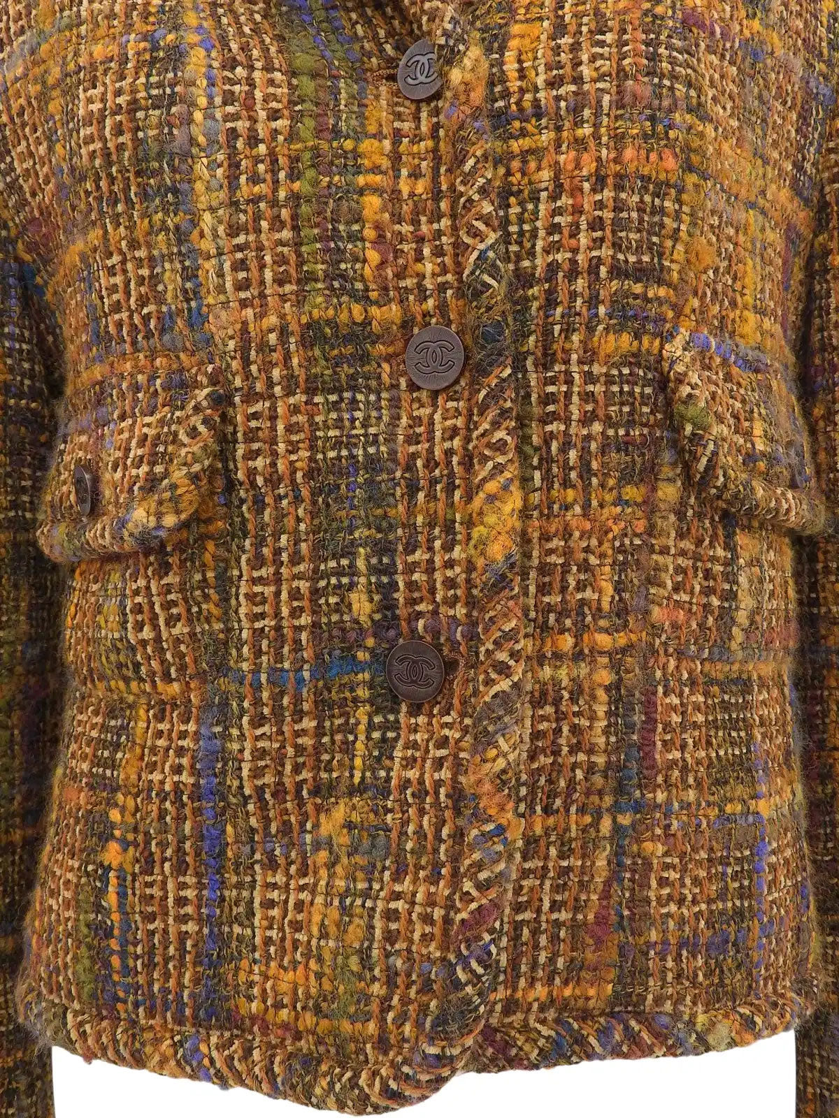 1998 Tweed CC Mark 纽扣夹克 棕色/多色