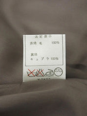 棕色/蓝色羊毛格纹徽标纽扣夹克