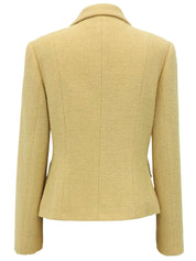 乳黄色羊毛短夹克