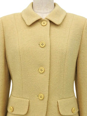 乳黄色羊毛短夹克