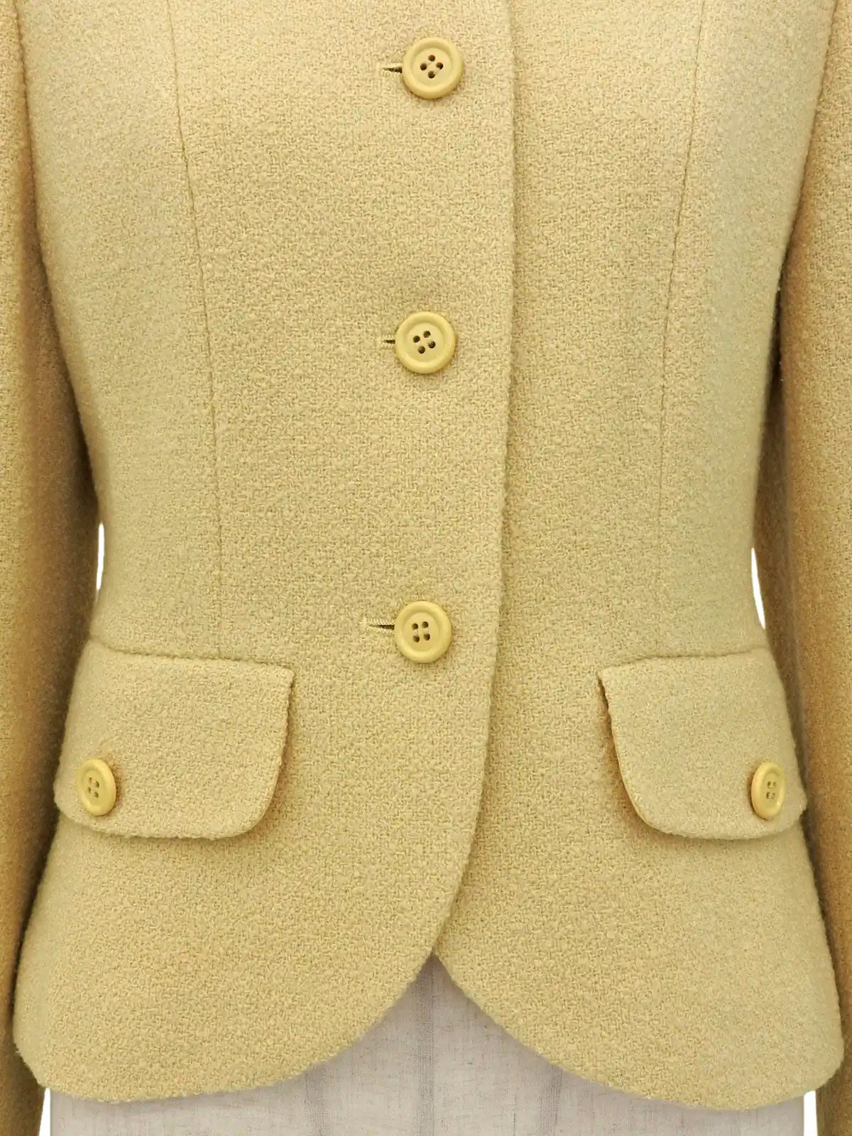 乳黄色羊毛短夹克