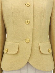 乳黄色羊毛短夹克