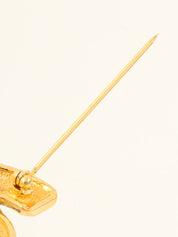 Matelasse Stitch CC Mark 胸针金色