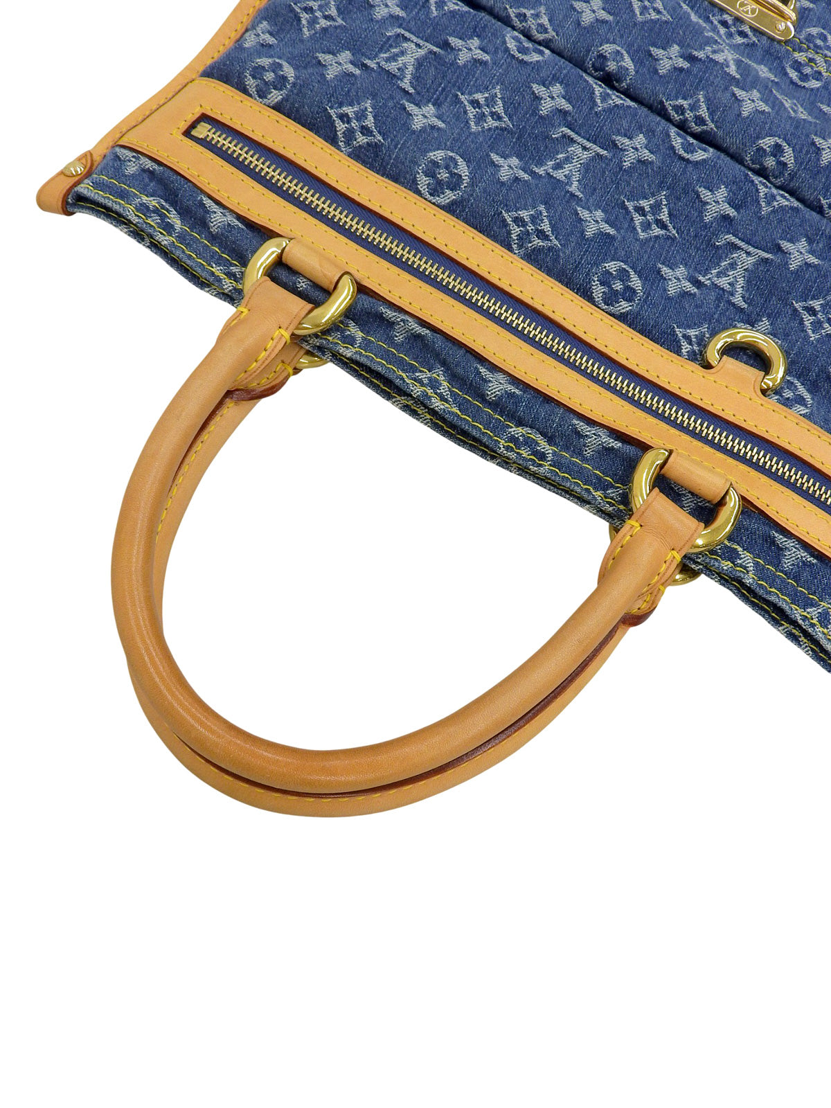 2000年製 デニムモノグラムフラットショッパー ブルー