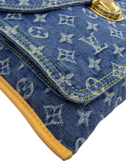 2000年製 デニムモノグラムフラットショッパー ブルー