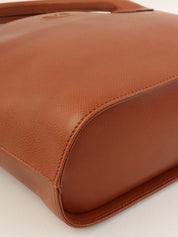 Brown leather tassel handbag