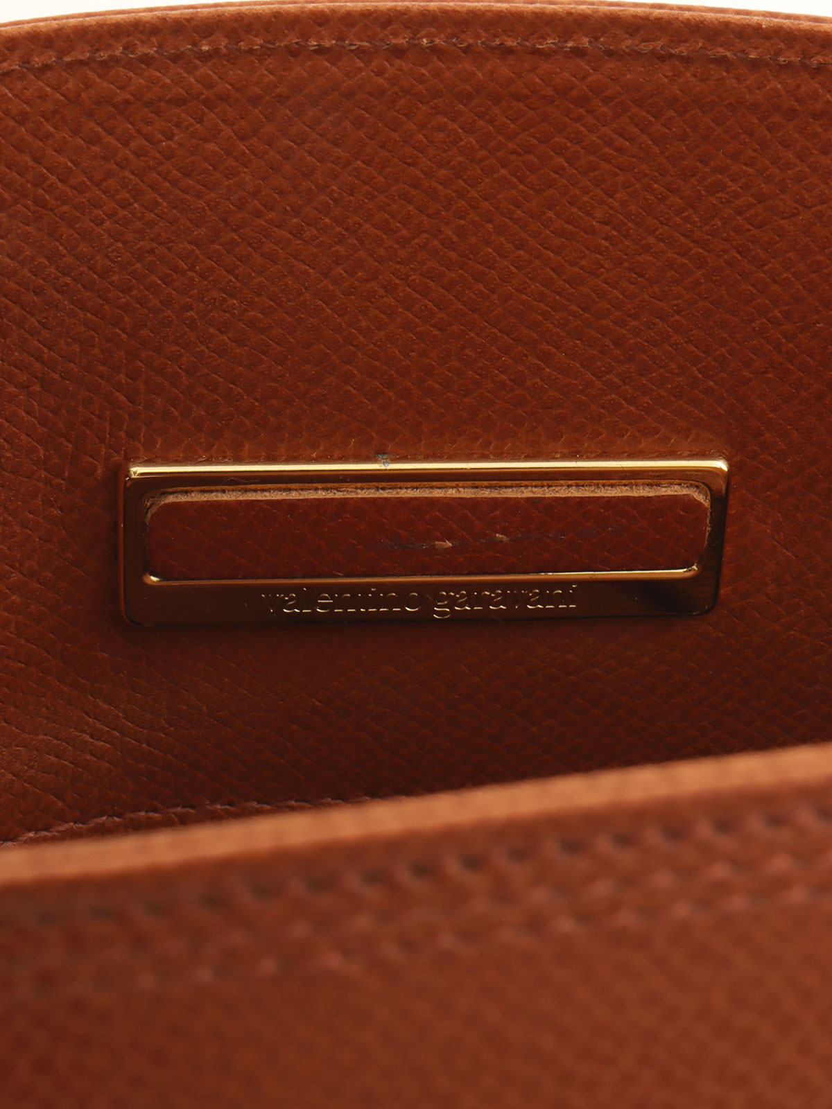 Brown leather tassel handbag