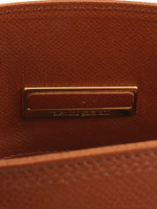 Brown leather tassel handbag