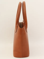 Brown leather tassel handbag