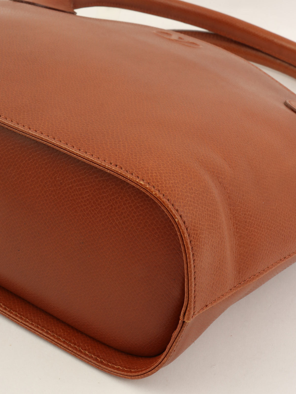 Brown leather tassel handbag