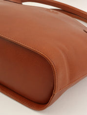 Brown leather tassel handbag