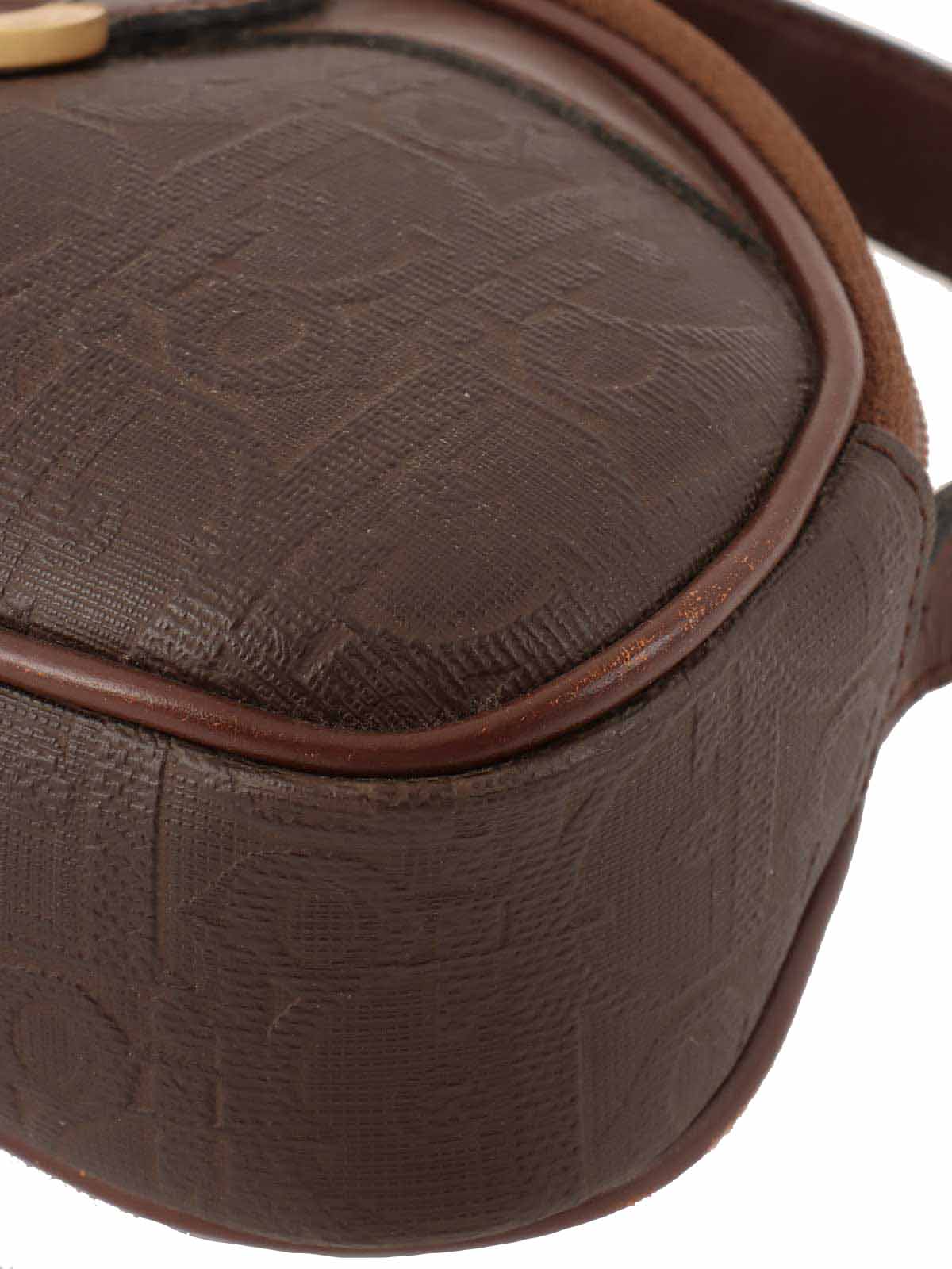 Trotter Pattern Logo Plate Mini Handbag Brown