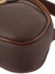 Trotter Pattern Logo Plate Mini Handbag Brown