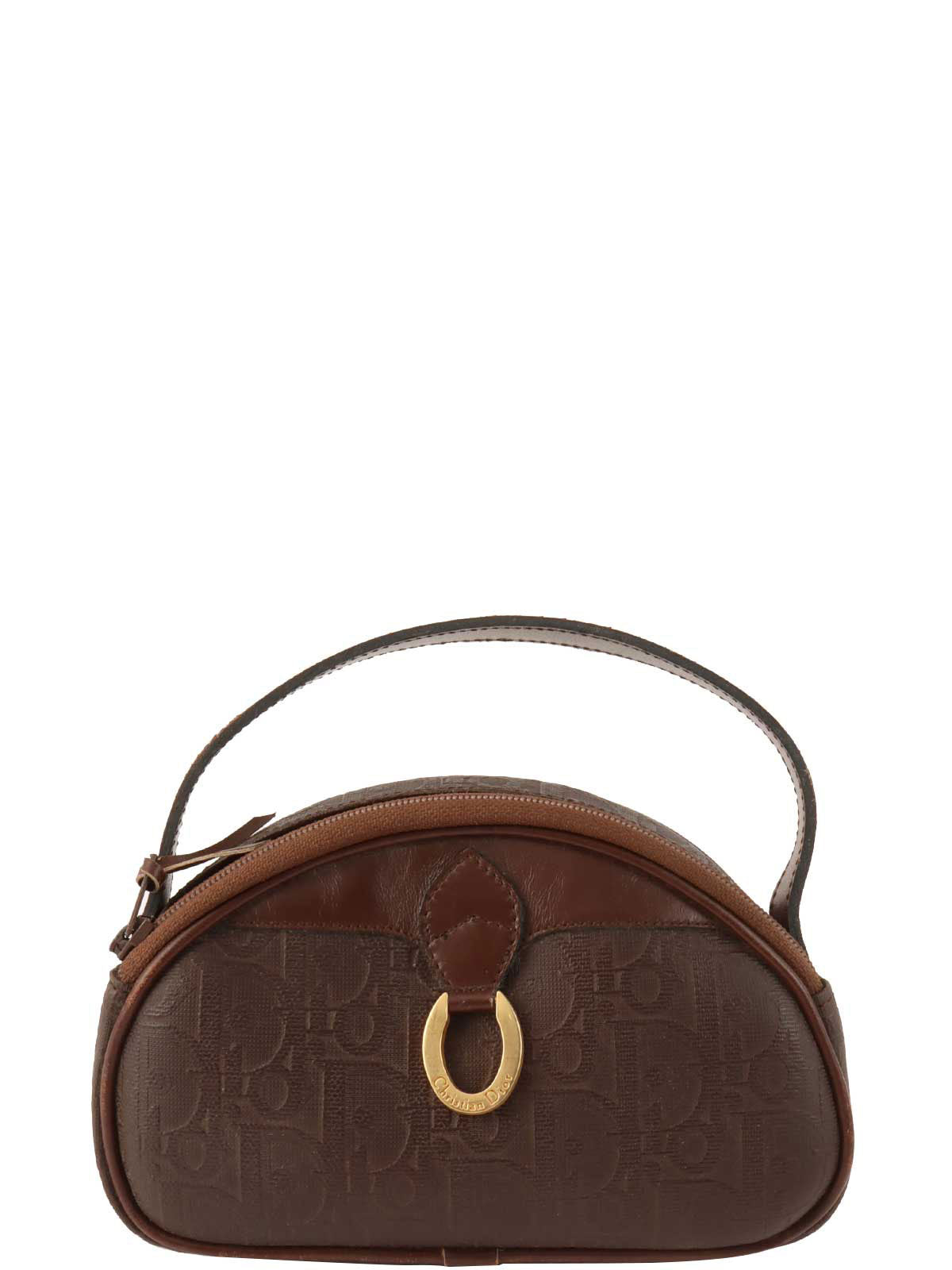 Trotter Pattern Logo Plate Mini Handbag Brown