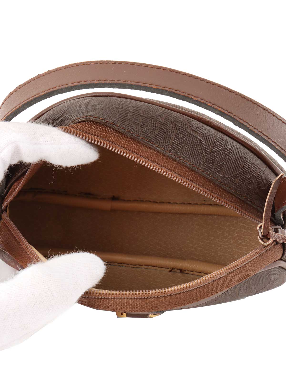 Trotter Pattern Logo Plate Mini Handbag Brown