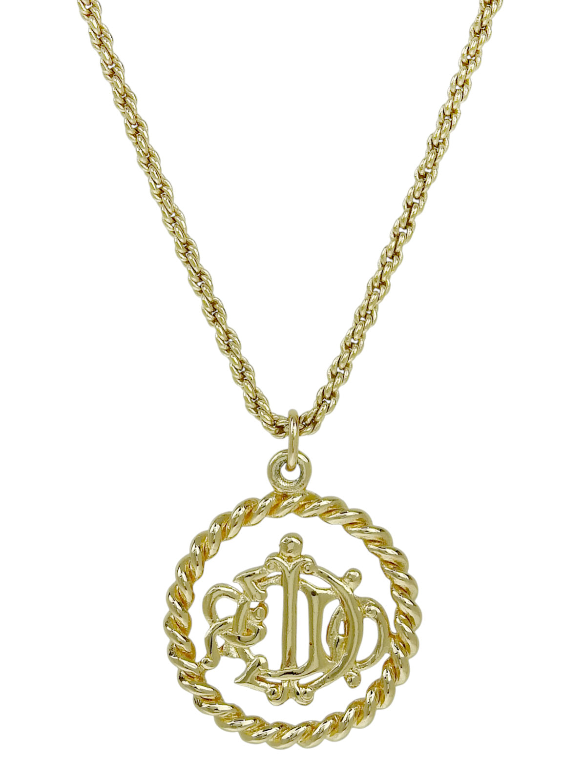 サークルエンブレムロゴプレートネックレス ゴールド