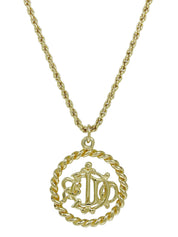 サークルエンブレムロゴプレートネックレス ゴールド