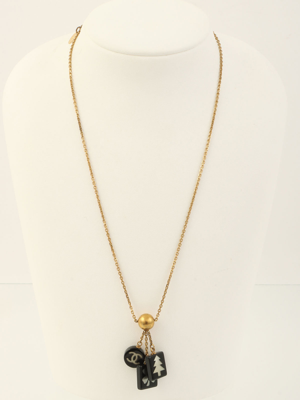 2003 Multi-Motif CC Mark Necklace Gold/Black
