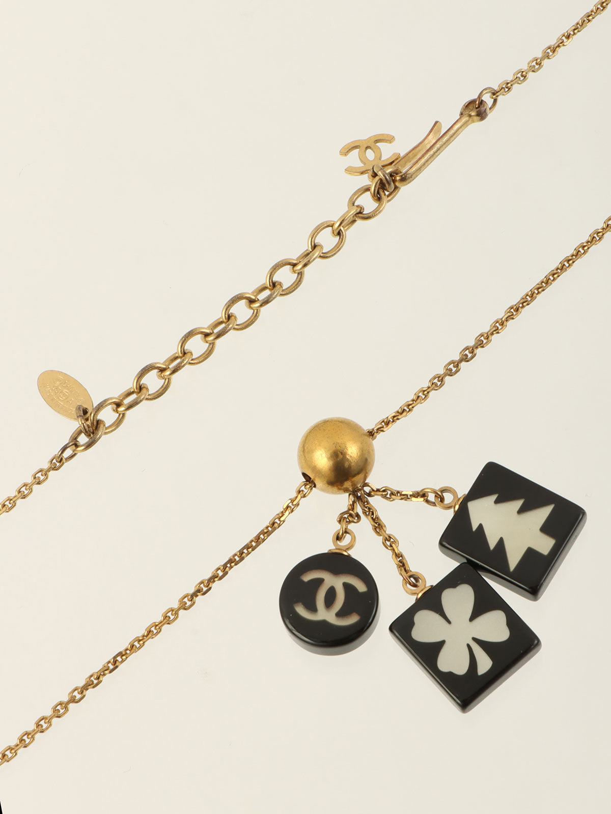 2003 Multi-Motif CC Mark Necklace Gold/Black