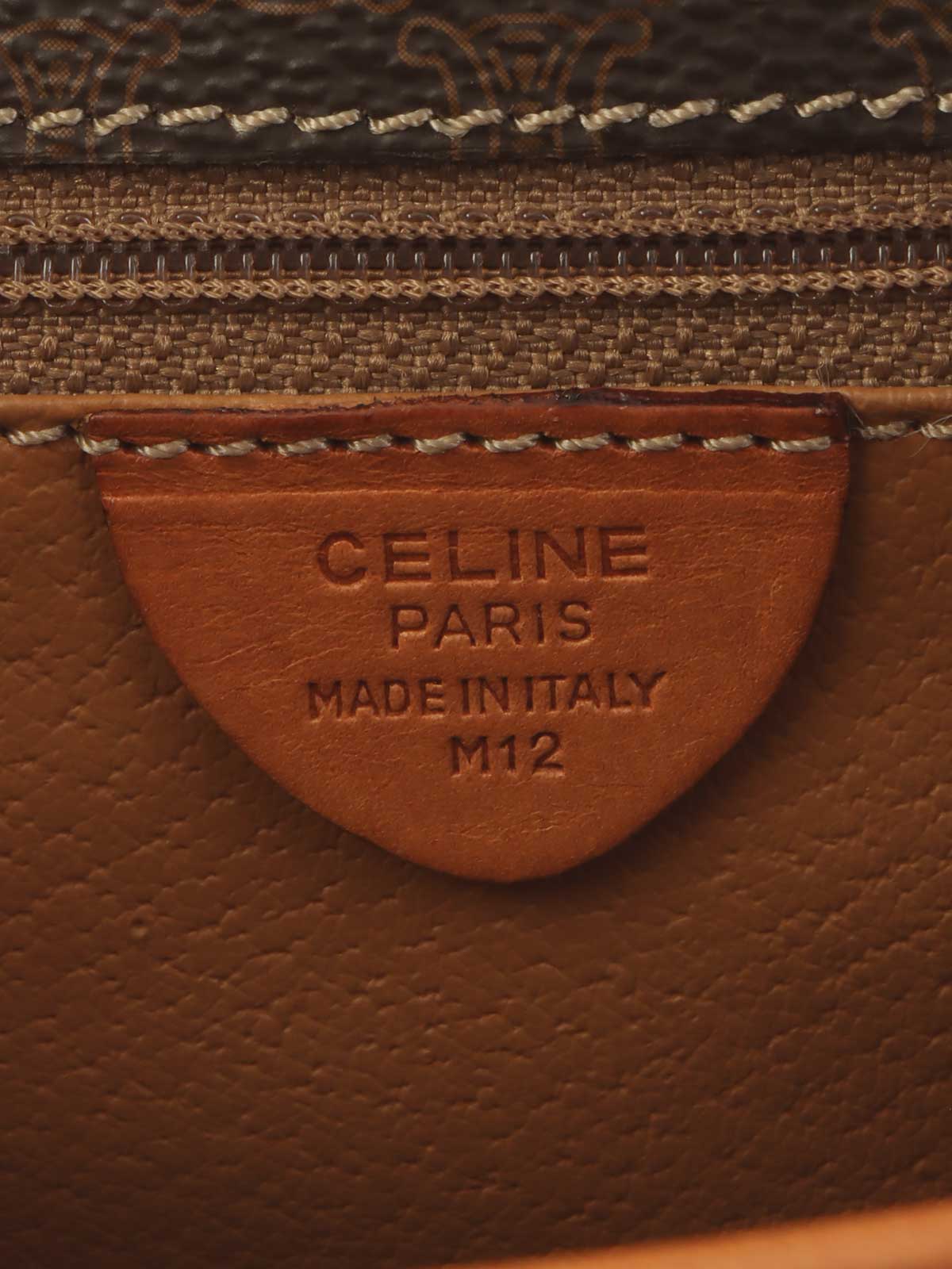 Macadam Pattern Logo Plate Shoulder Bag Brown