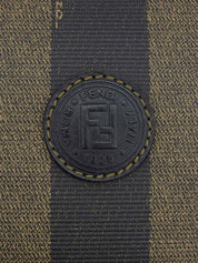 Pequin Pattern Logo Embossed Shoulder Bag Brown/Black