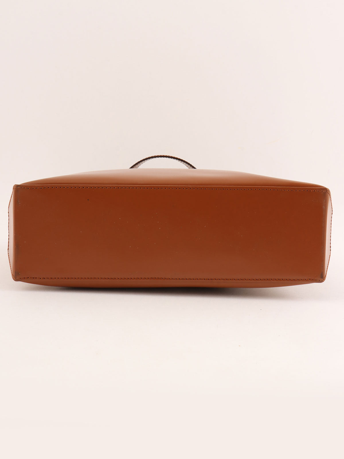Brown logo embossed handbag
