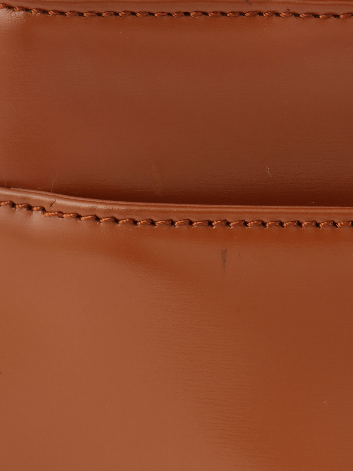 Brown logo embossed handbag